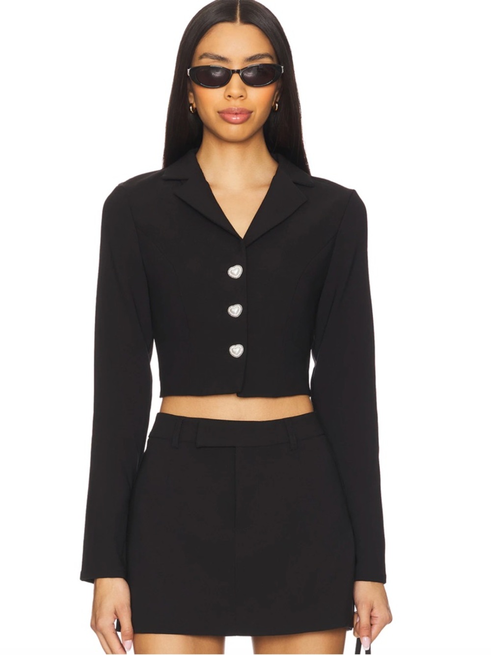 Miley Crop Blazer in Black - Size S